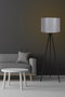Opviq Lámpara de pie estilo escandinavo negro y gris